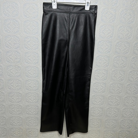 H&M | Black Flared Faux Leather Pants - Picture 3 of 12